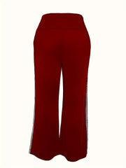  Camo Print High Rise Wide Leg Trousers
