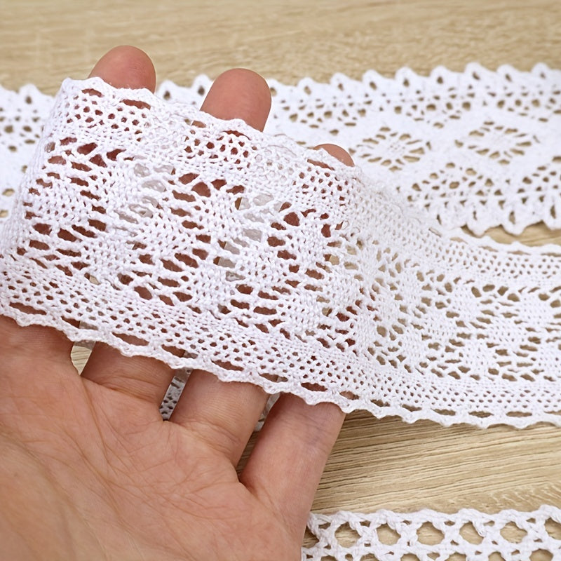 2 Yards Cotton Lace Trim Crochet Sewing Lace for Crafts Gift Package