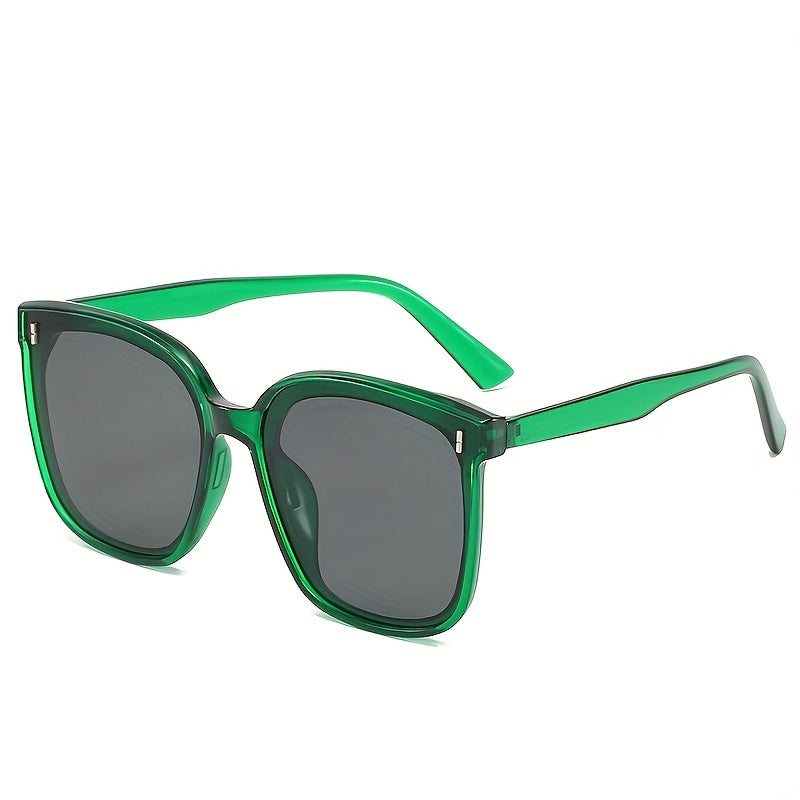 Oversized Cat Eye Sunglasses Square Frame Rivet Decor UV400