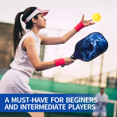 Pro Carbon Fiber Pickleball Racket w/ Ergonomic Grip for Beginners