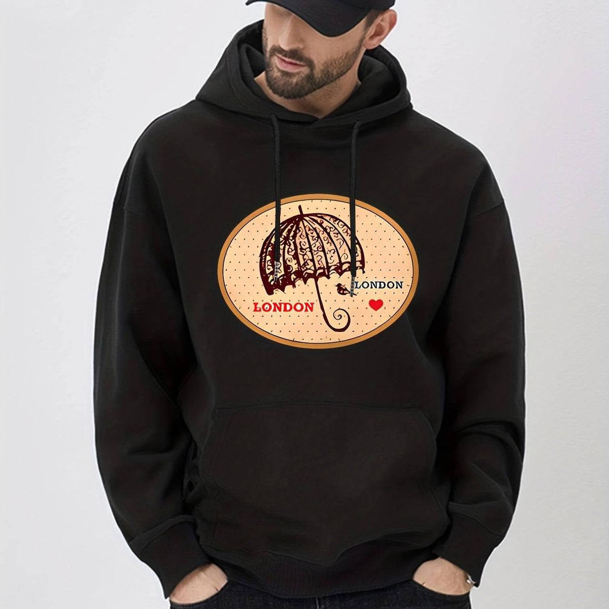 'London' Umbrella Print Hoodie Hoodies For Men