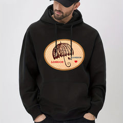 'London' Umbrella Print Hoodie Hoodies For Men