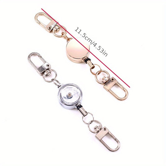Metal Retractable Keychain Buckle for Outdoor Camping