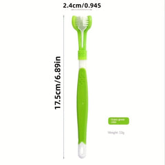 3-Sided Soft Bristle Pet Toothbrush for Effective Teeth Cleaning