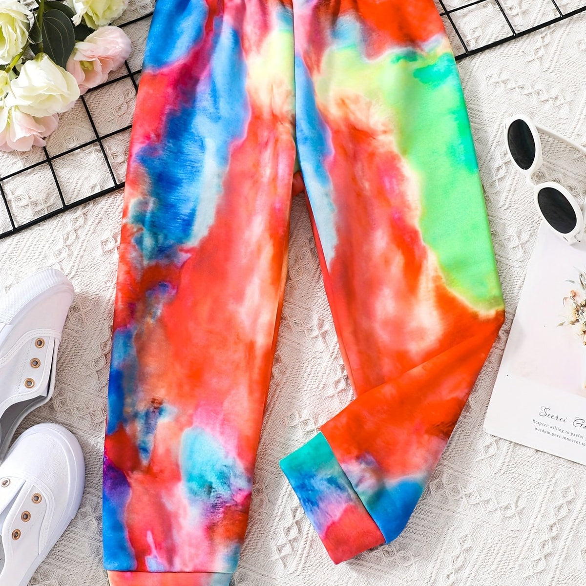 Girls' Tie Dye Joggers High Waist Sweatpants Kids Clothes