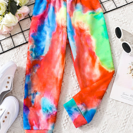 Girls' Tie Dye Joggers High Waist Sweatpants Kids Clothes