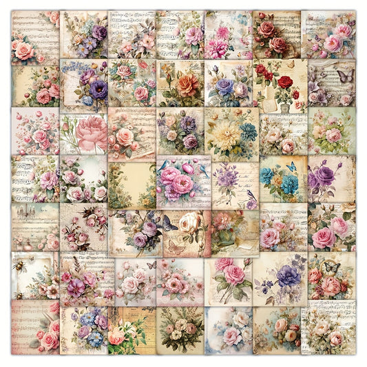 60pcs Waterproof Flower Sticker Pack Vibrant Vinyl Decals for Laptops Water Bott