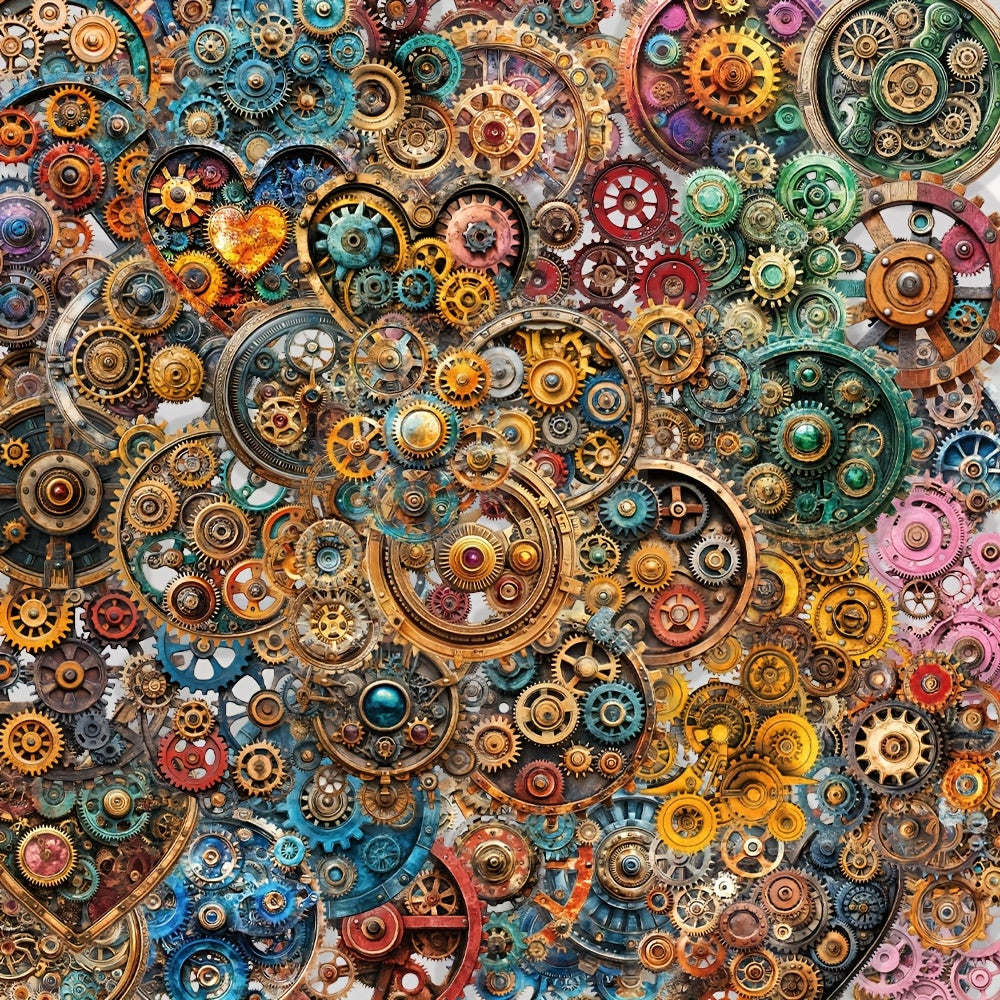 50pcs Steampunk Gears Waterproof Stickers Intricate Mechanical Self Adhesive
