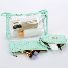 3pcs Transparent Cosmetic Bag PVC Waterproof Makeup Bag Organizer