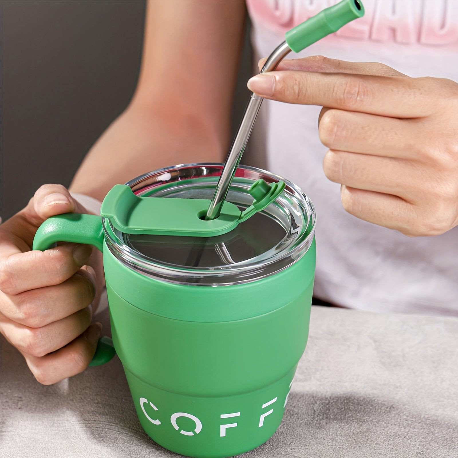 16oz Portable Coffee Cup Stainless Steel Insulated Mug