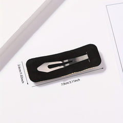 Rhinestone Snap Clip Rectangle Glitter Hair Clip for Women Girls Hair Bang