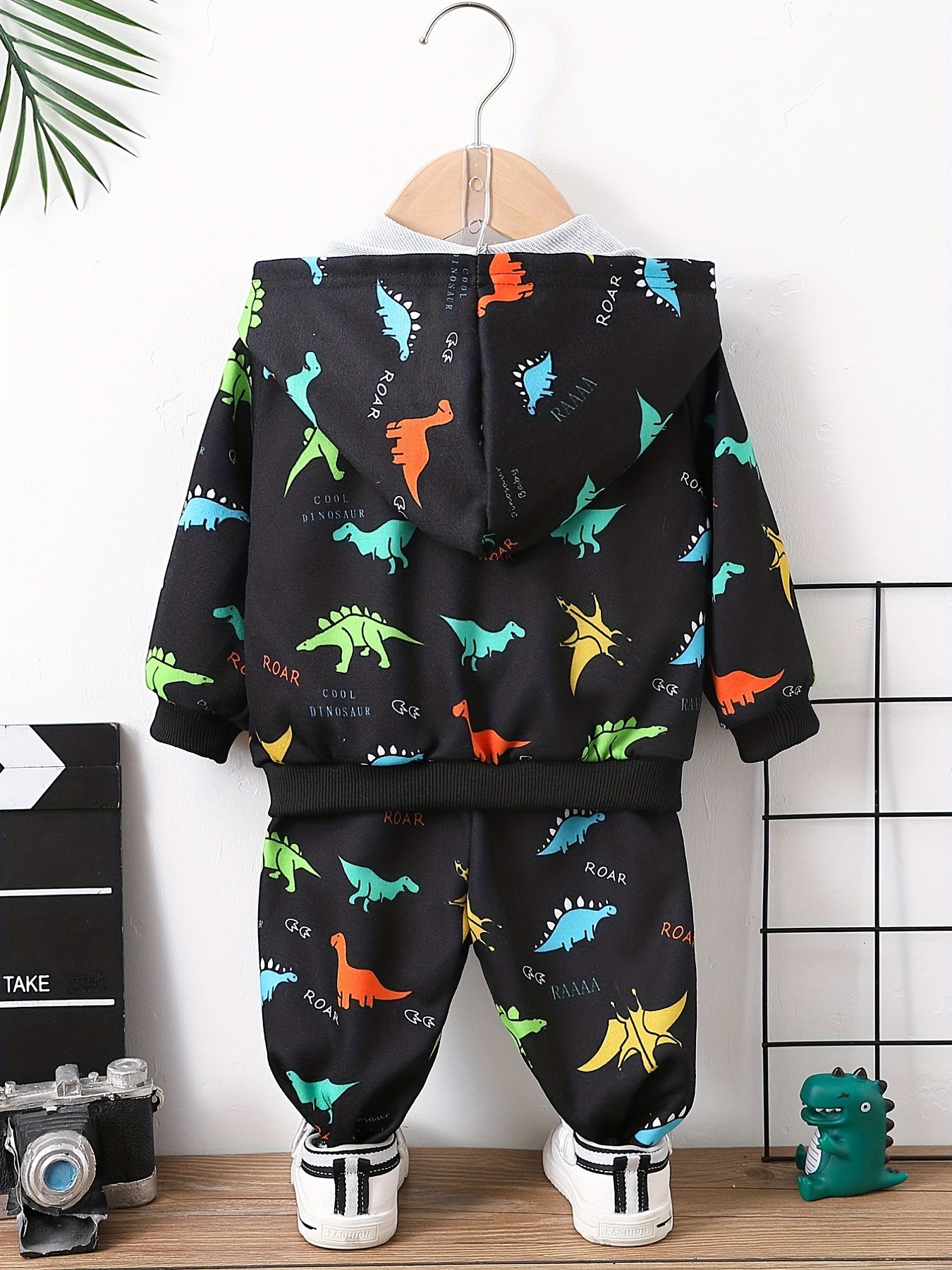 Baby Boys Dinosaur Print Hoodie & Pants Set