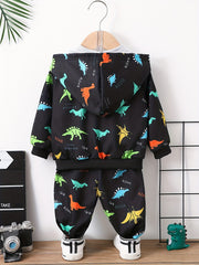Baby Boys Dinosaur Print Hoodie & Pants Set