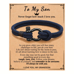 To My Son Bracelet From Mom with Inspirational Love Quotes