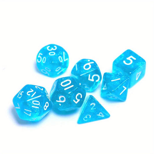 Mini Acrylic Dice Set Monochrome Style - Set of 7