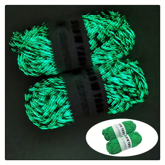 Glow In The Dark Yarn Orange Polyester Yarn For DIY Knitting Crocheting 50m