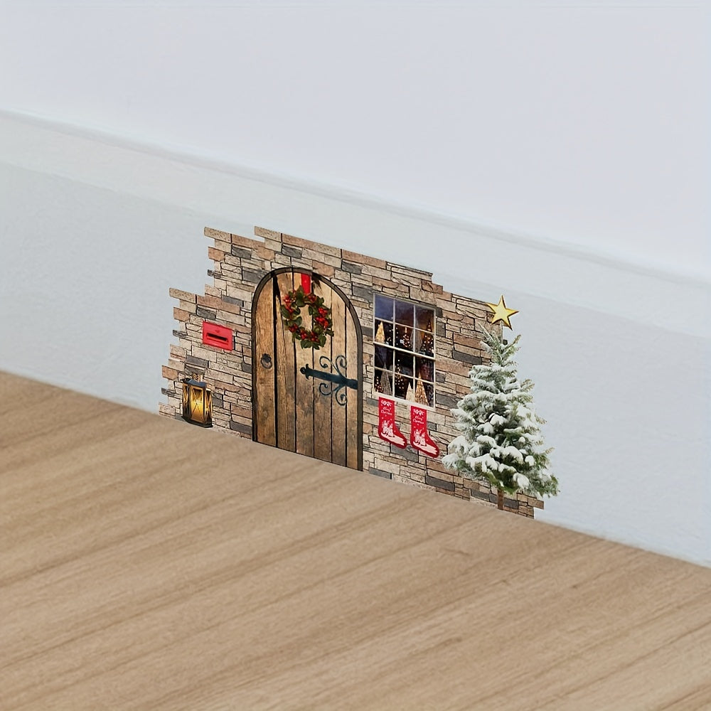 Christmas Elf House Wall Sticker Decor