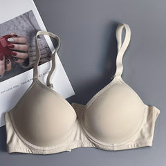 Solid Full Coverage Bra Comfy & Breathable Push Up Bra
