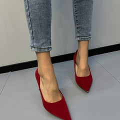 Women's Pointed Toe Metal Heel High Heels Stiletto Pumps