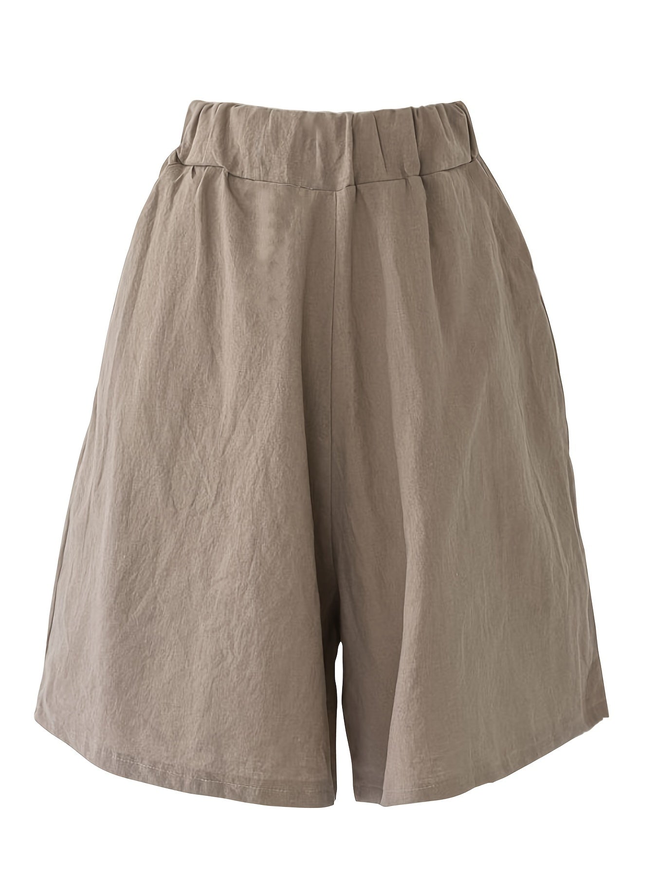  High Rise Straight Leg Stretch Basic Shorts