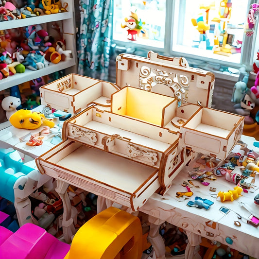 Wooden Puzzle Jewelry Box 3D Pop Up Toy Holiday Gift