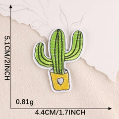 6pcs Cactus Embroidery Patches DIY Clothes Accessories