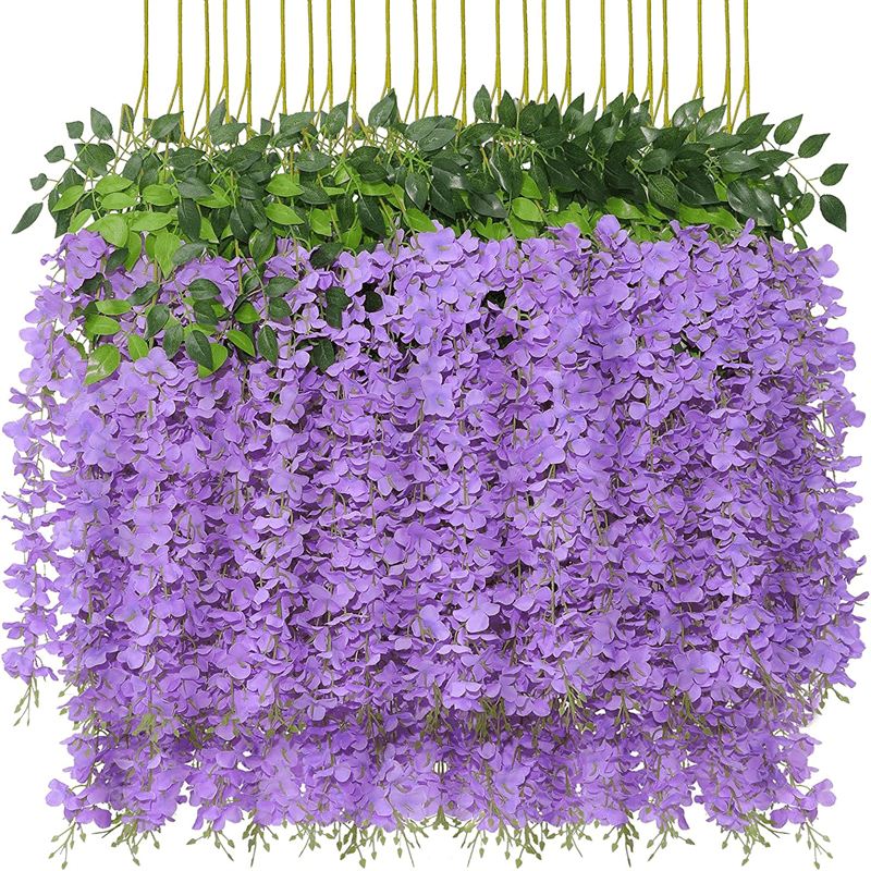 12pcs Realistic Wisteria Plants for Home and Outdoor Decor