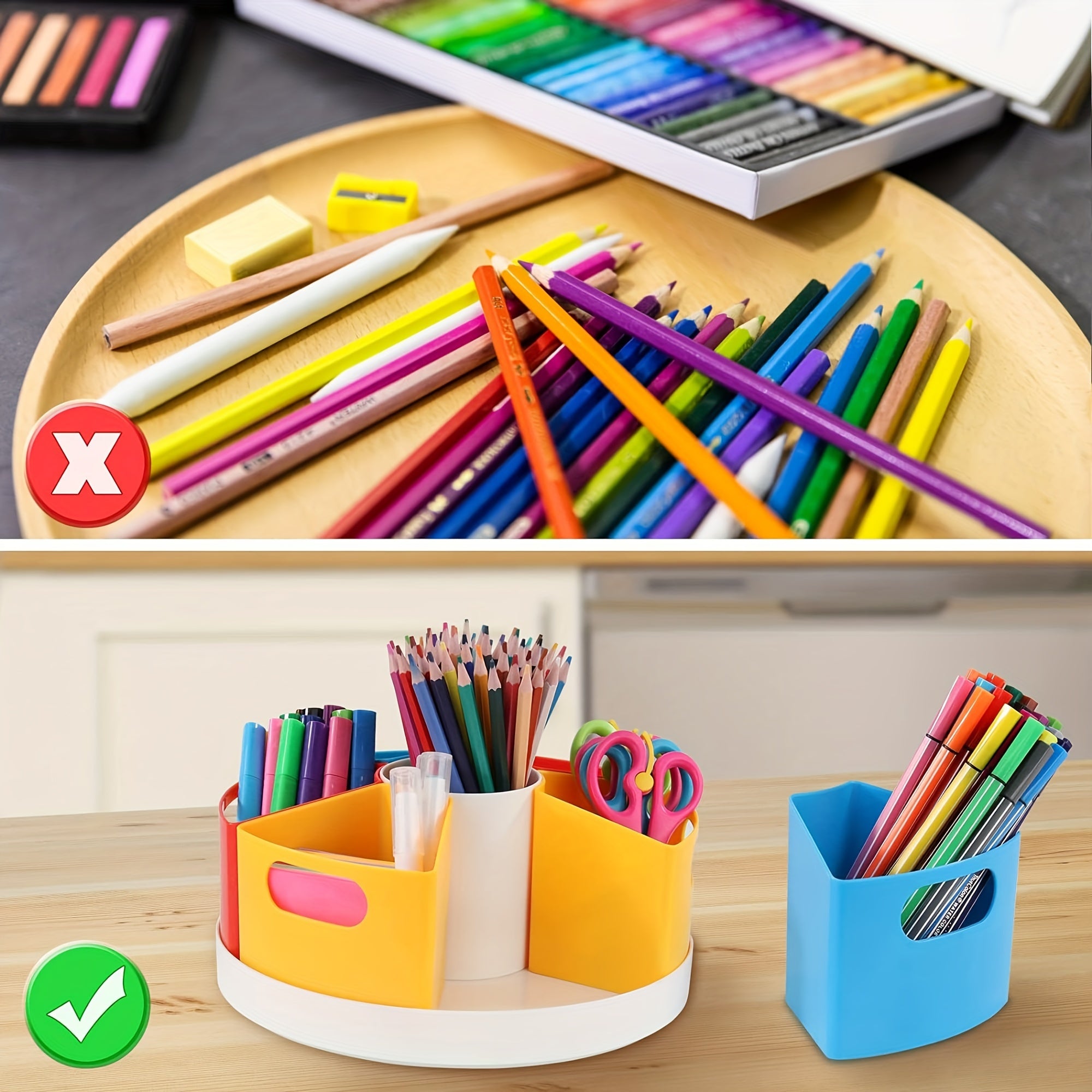 360 Degree Rotation Desk Organizer & Storage Rack for School & Office