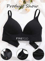 3pcs Letter Print T Shirt Bras Push Up Bra Women's Lingerie