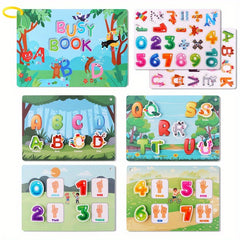 Animal & Dinosaur Themed Sensory Activity Quiet Book for Ages 3