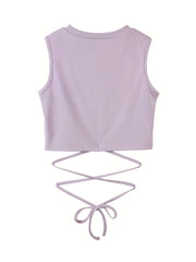 Y2K Sleeveless Crop Tank Top for Summer