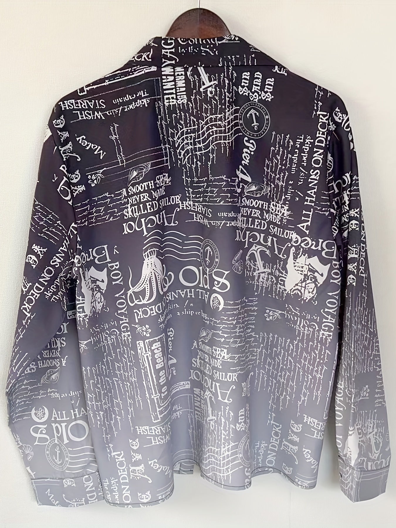  Ombre Geometric Print Casual Blouse