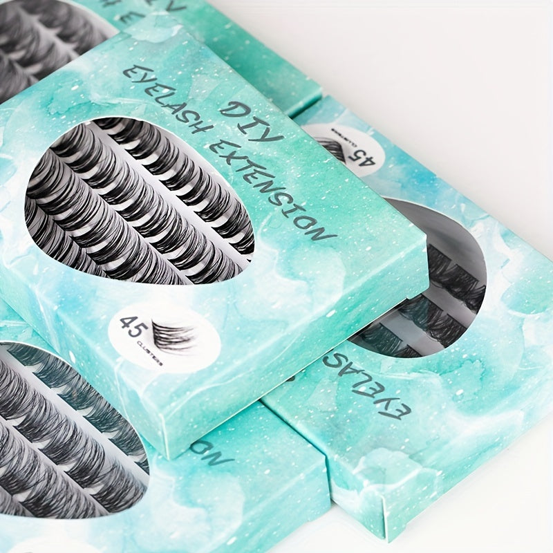 Fishtail False Eyelashes Segmented Cluster 45pcs Lashes Extensions