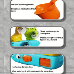 Interactive Suction Cup Bath Time Toy with Water Spoon