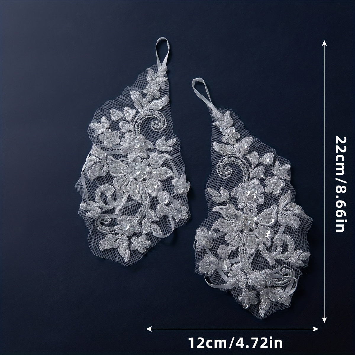 Transparent Lace Gloves Flower Embroidery Fingerless Gloves for Wedding