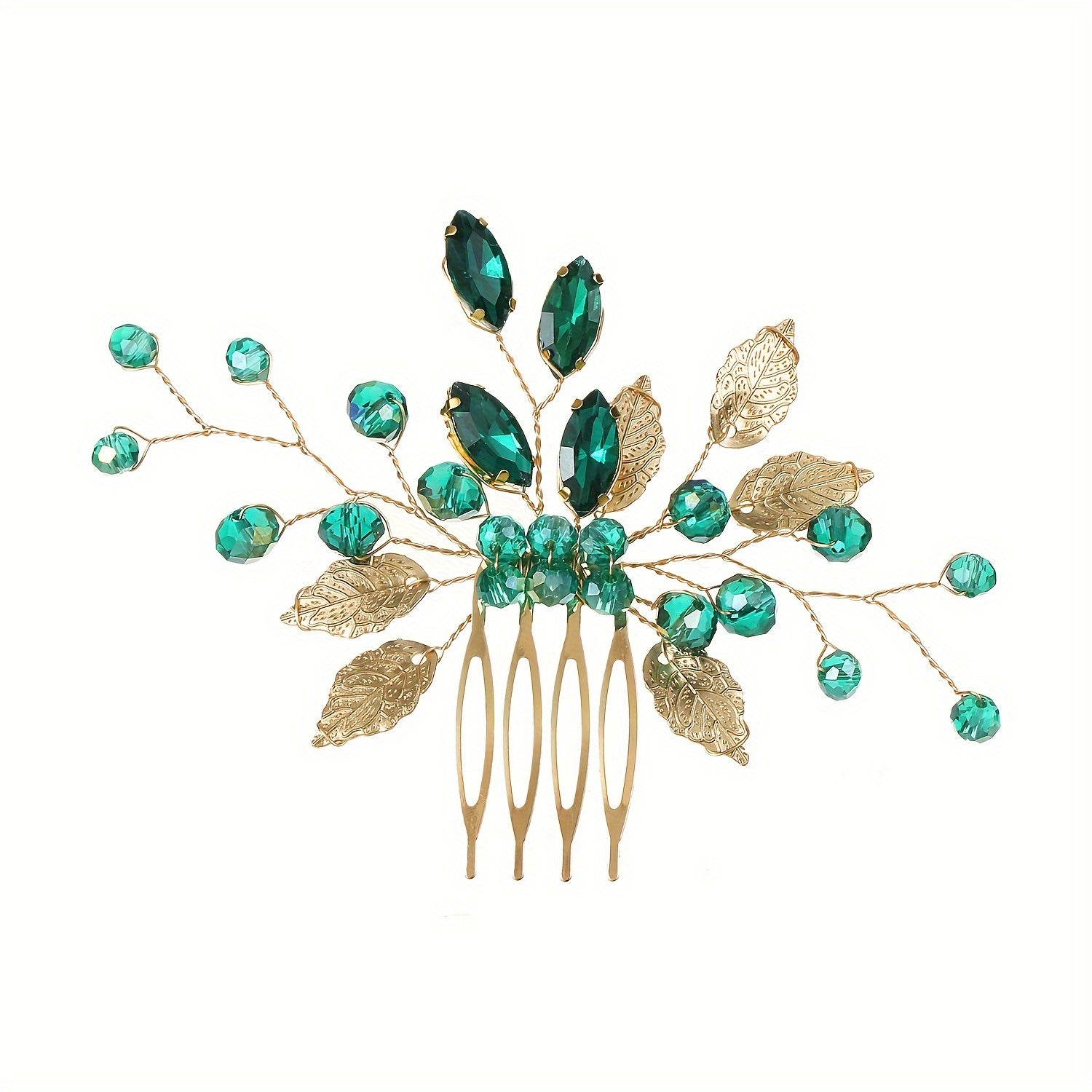 Crystal Leaf Vine Hair Comb Rhinestone Bridal Hair Pin