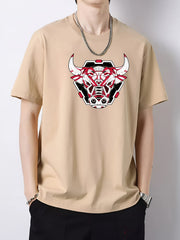 Ox Print Men's Cotton Crew Neck Active T-shirt