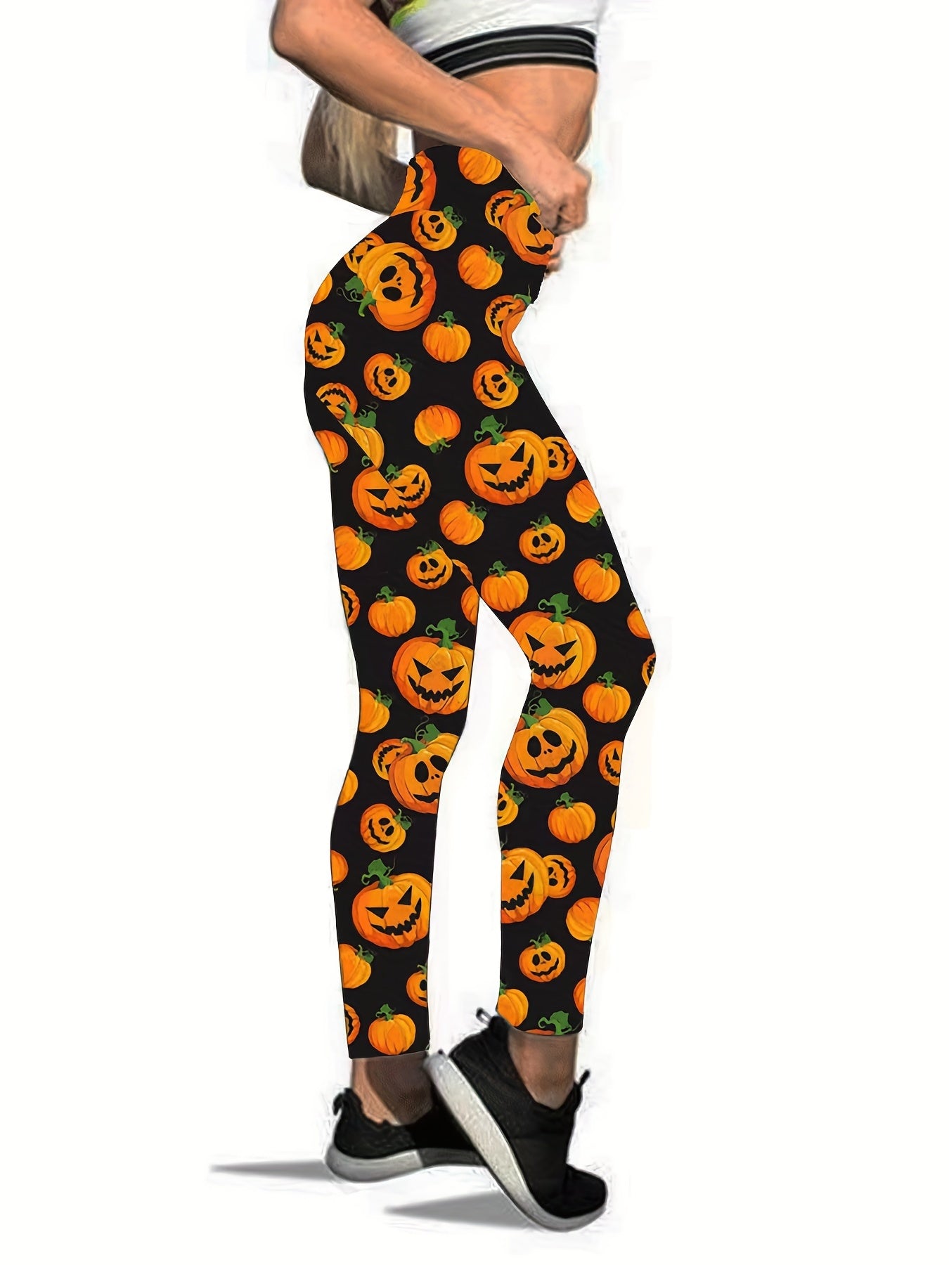 Halloween Print Skinny Leggings High Waist Stretchy Leggings