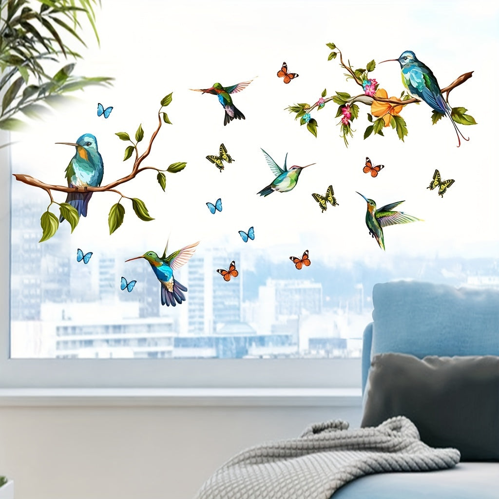 4pcs Bird & Butterfly Wall Stickers - Spring Home Decor Touch