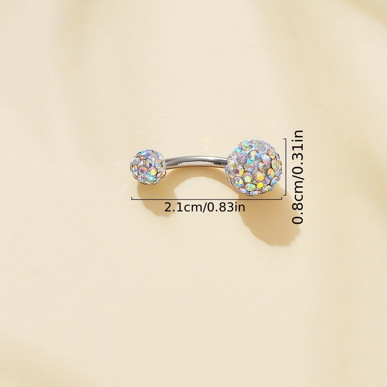 Zircon Belly Button Ring Stainless Steel Navel Piercing