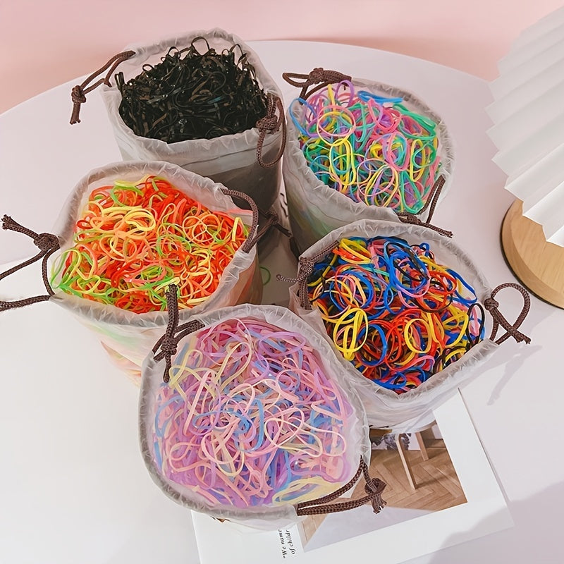 Colorful Small Elastic Hair Bands Ponytail Holder Rubber Bands Headband
