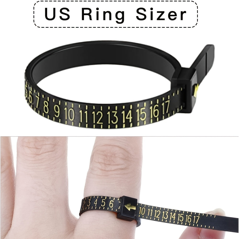 Ring Sizer Measuring Set Gauge Measure Tool Jewelry Sizing Tools 1-17 Rings Size