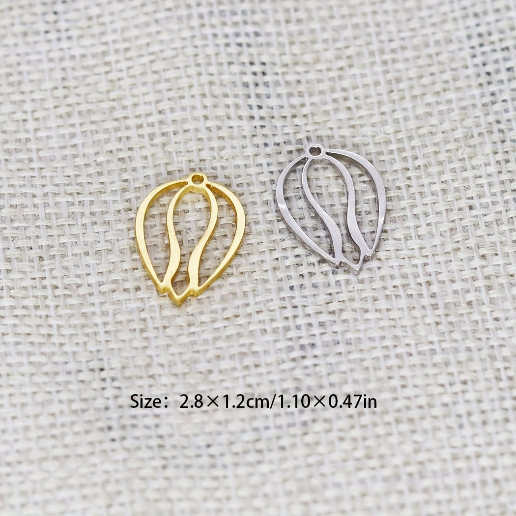 5pcs Bohemia Tulip Flower Charm Pendant For Jewelry Making