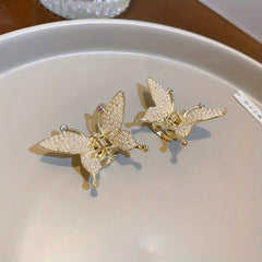 2pcs Y2K Rhinestone Butterfly Hair Clip Hair Accessories