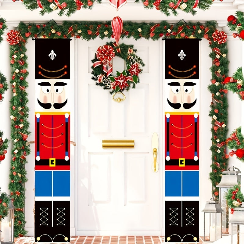 Nutcracker Banner Soldier Model Porch Sign Christmas Decoration