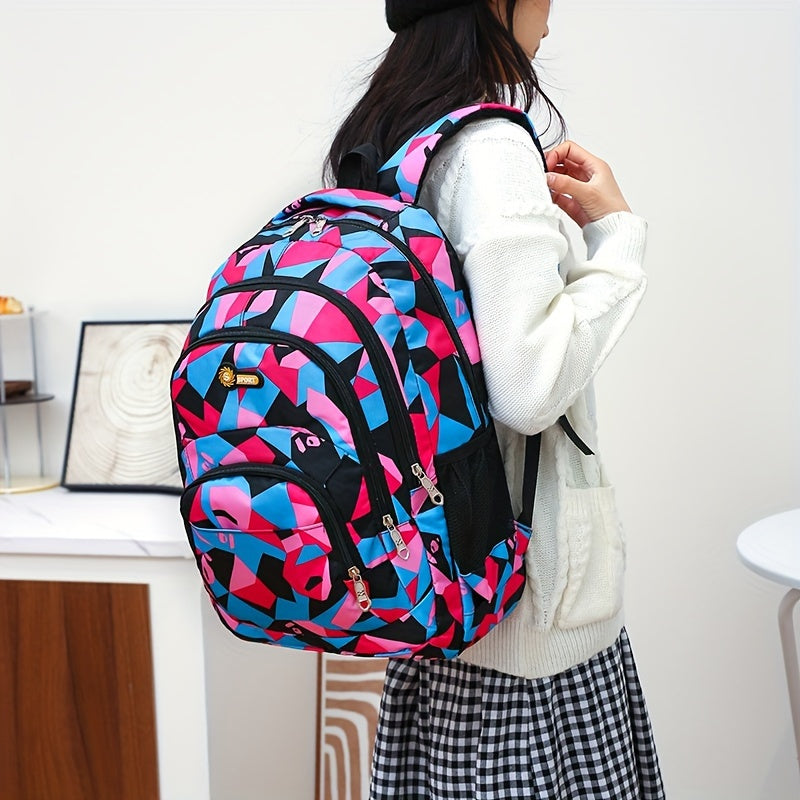 Large Capacity Colorblock Backpack Preppy College School Daypack