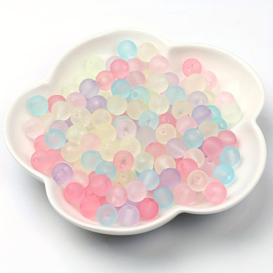 Frosted Mixed Acrylic Round Beads 6-12mm Spacer Beads DIY Bracelet Necklace