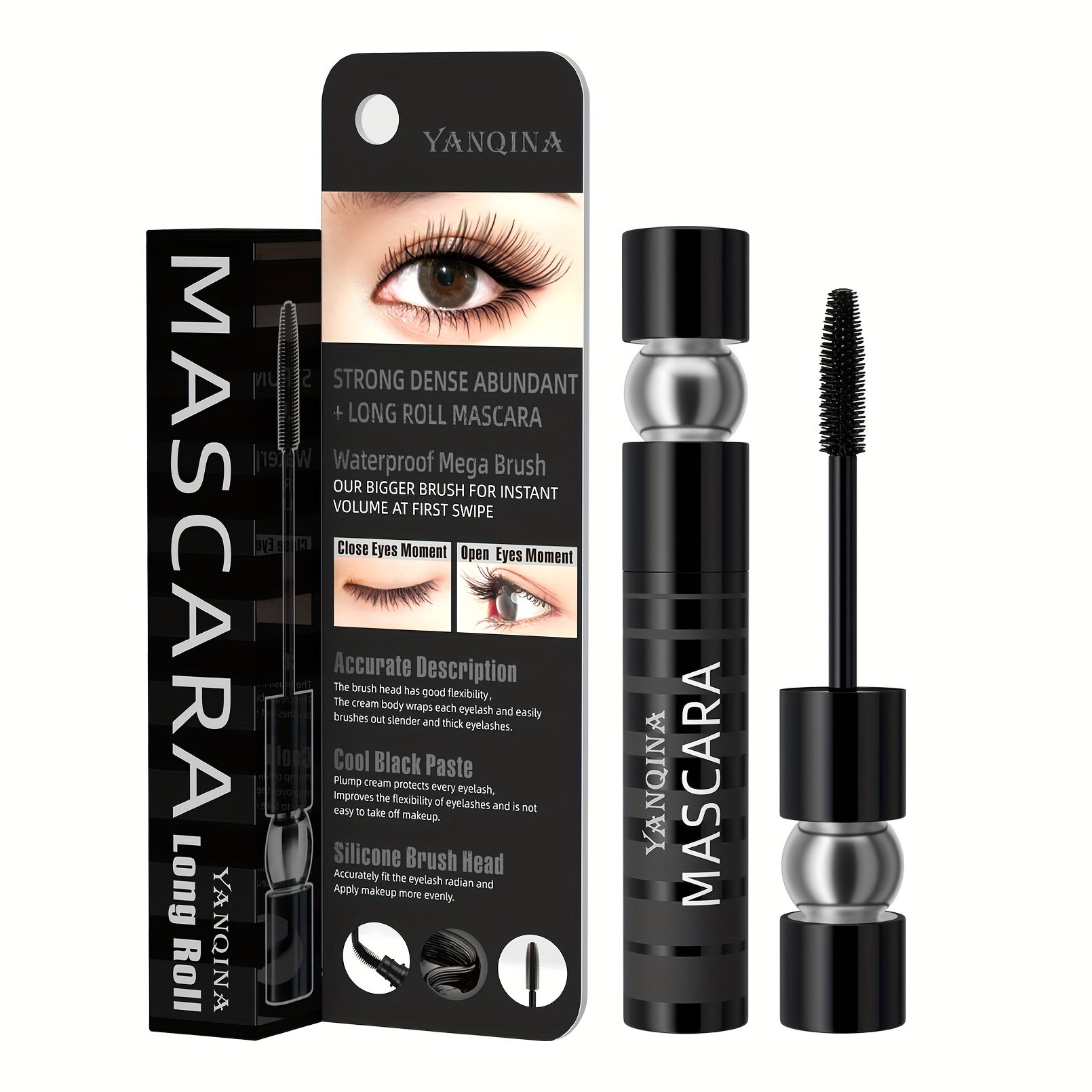 Waterproof Volumizing Mascara Long Lasting SmudgeProof Curly Holding Eyelashes