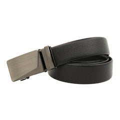 Automatic Slider Gunmetal Buckle Business Casual Belt for Men