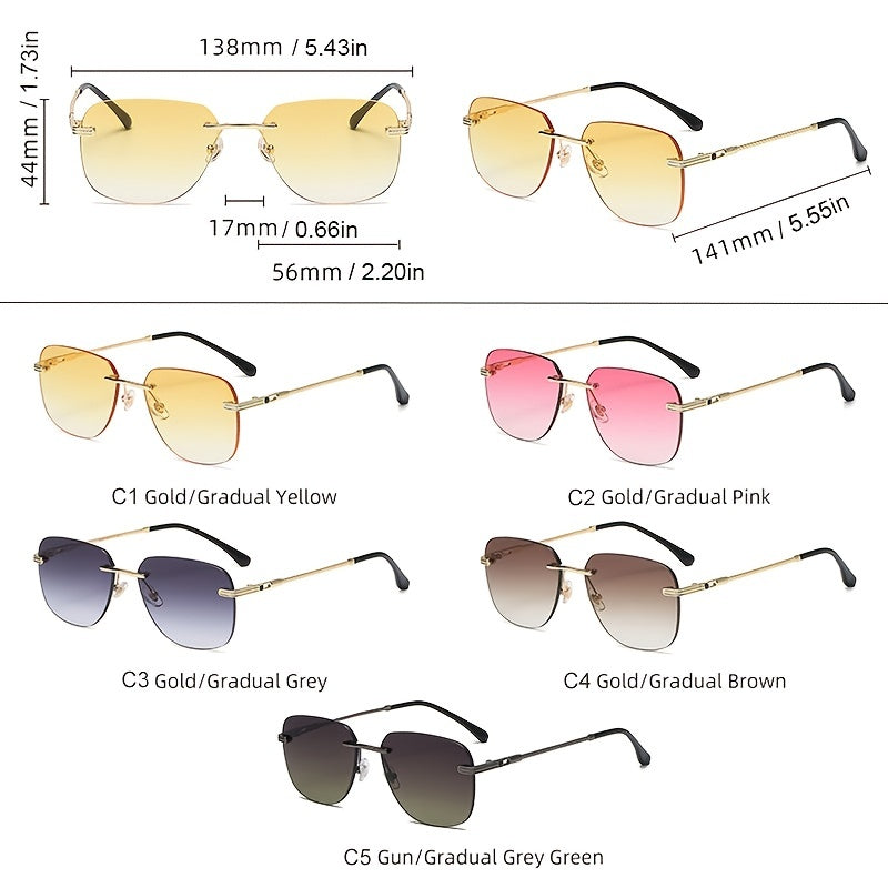 Square Gradient Sunglasses UV400 Unisex High Square Sun Glasses